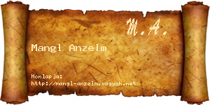 Mangl Anzelm névjegykártya